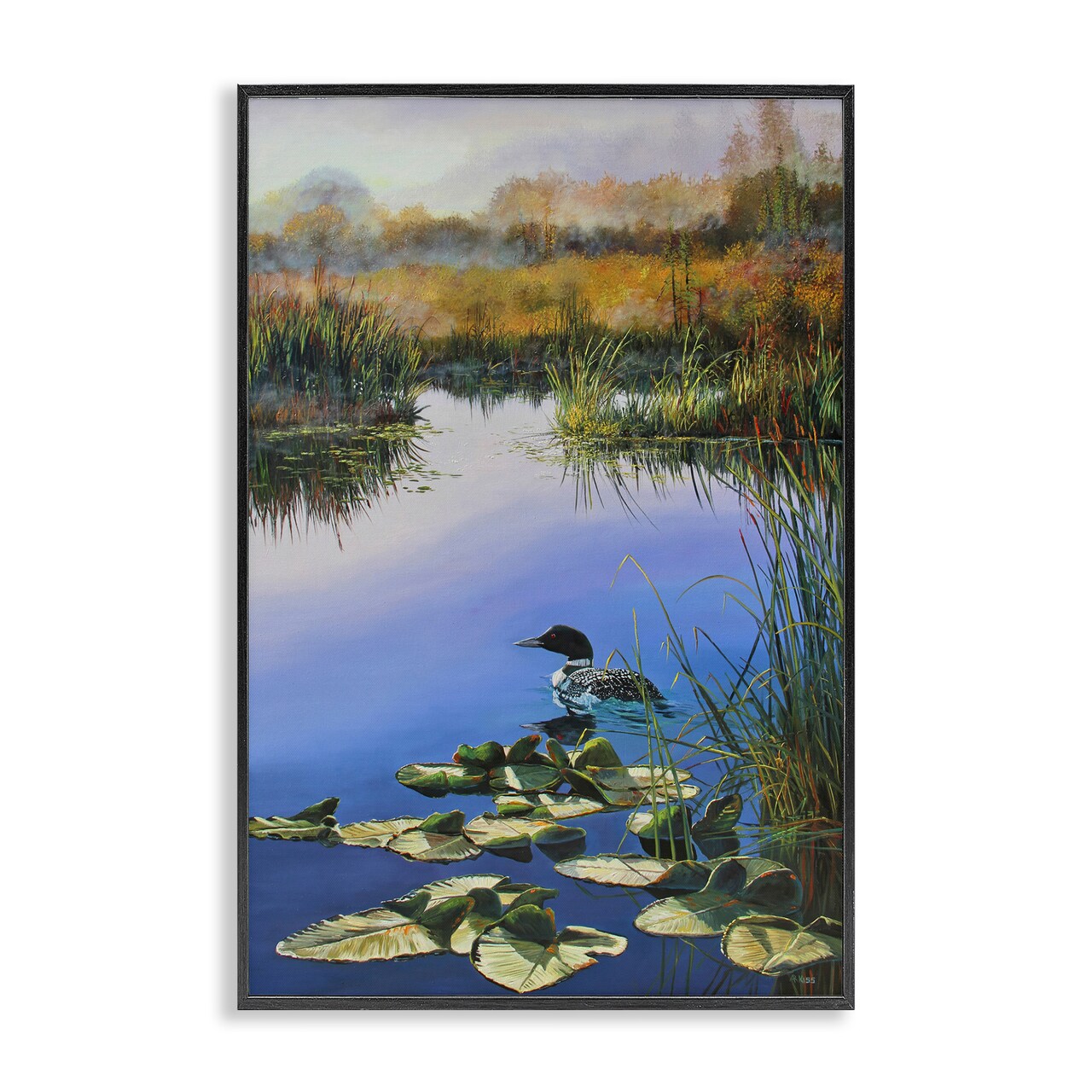 Stupell Industries Duck's Morning Solitude Framed Giclee Wall Art Design by Andrew Kiss